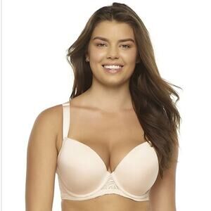 Paramour Carolina Seamless Contour Plunge T-Back Bra Lace Trim Bra Size 38D